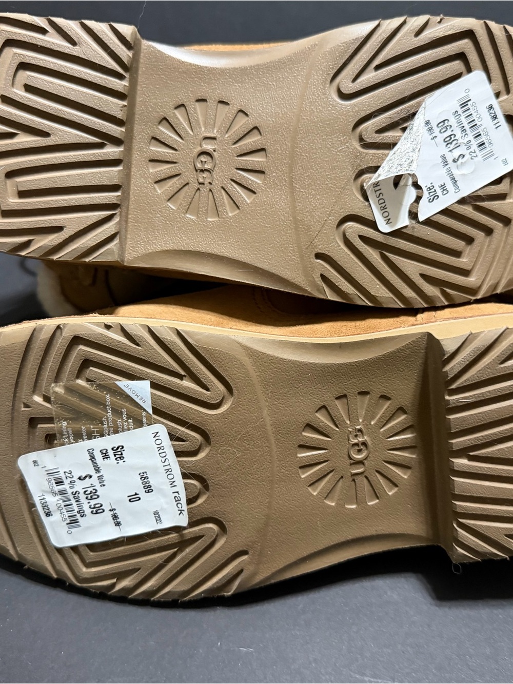 UGG Short Suede Boot with Shearling Trim - Chestnut - Picture 5 of 6